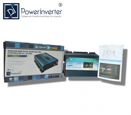 INVERSOR CARGADOR CONTROLADOR SOLAR 12VDC/220VAC 1000W MDF